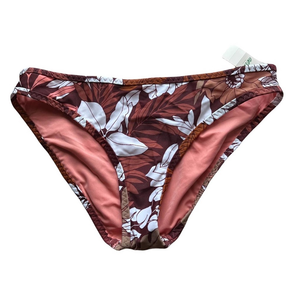 Aerie Bikini Bottoms Floral Brown White Size XS NWT